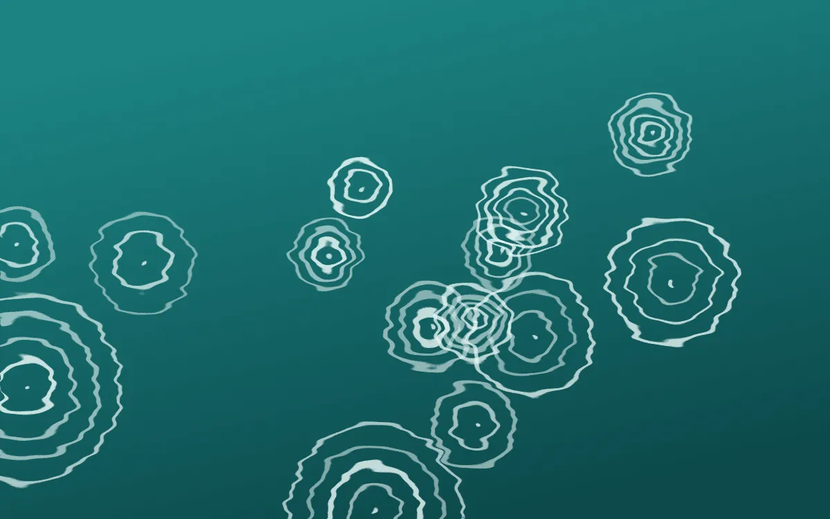 Cancún Surf Shibori Rings — dark teal shibori background