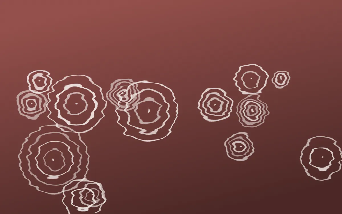 Cape Protea Shibori Rings — dark red and white shibori background