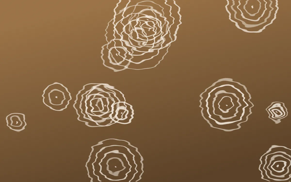 Cappadocia Shibori Rings — dark orange, brown and beige shibori background