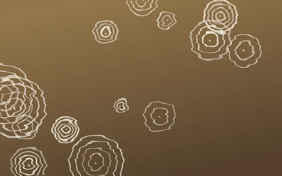 Cotswold Stone Shibori Rings — dark orange, brown and beige shibori background