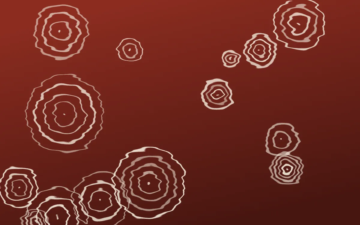 Cusco Weave Shibori Rings — dark red and beige shibori background