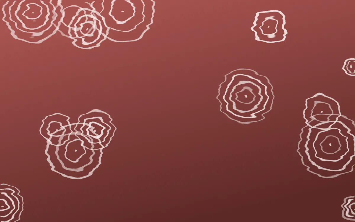 Damascus Rose Shibori Rings — dark red and white shibori background