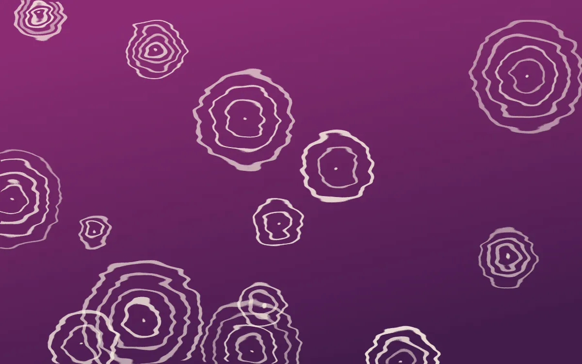 Fiesta Brava Shibori Rings — dark pink, purple and white shibori background