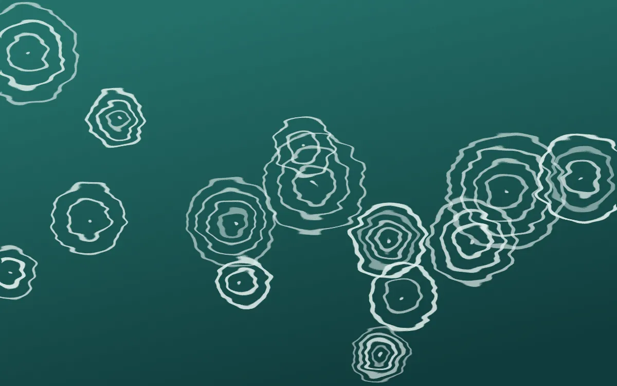 Ha Long Jade Shibori Rings — dark teal and white shibori background