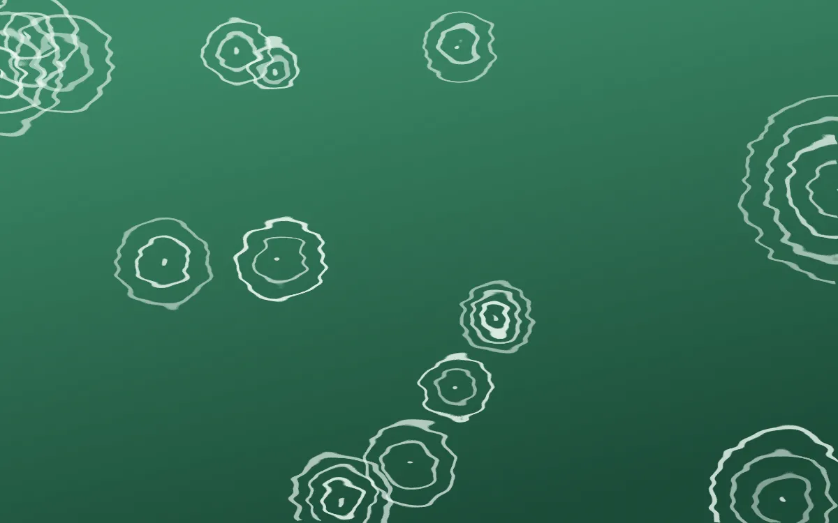Hanbok Mint Shibori Rings — dark green and white shibori background