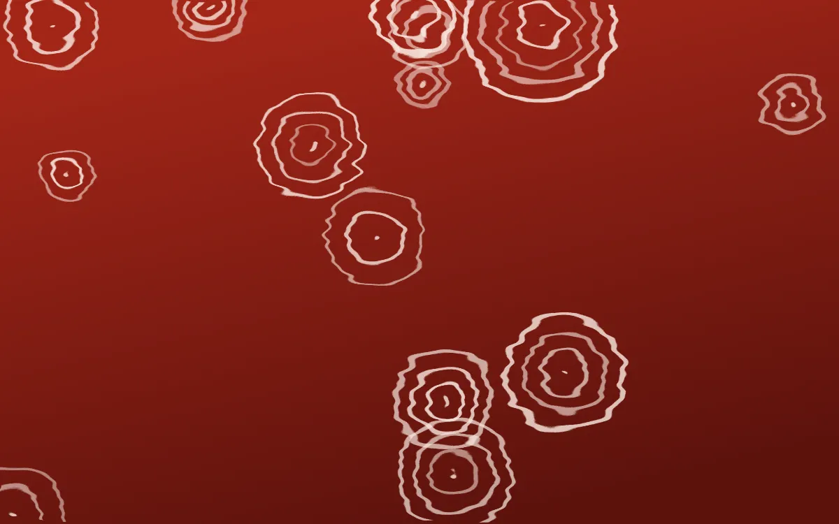 Lantern Festival Shibori Rings — dark red and orange shibori background