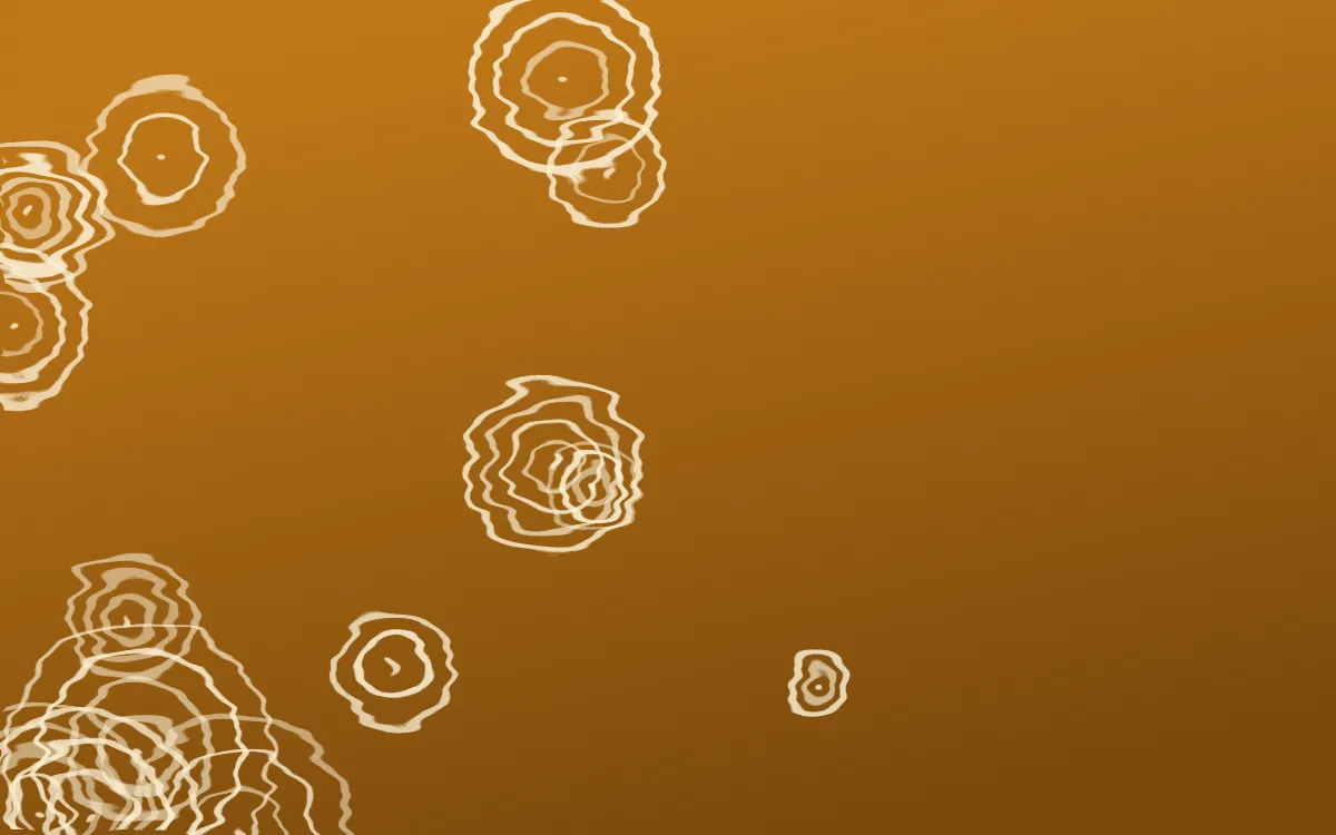 Marigold Temple Shibori Rings — dark orange, brown and beige shibori background