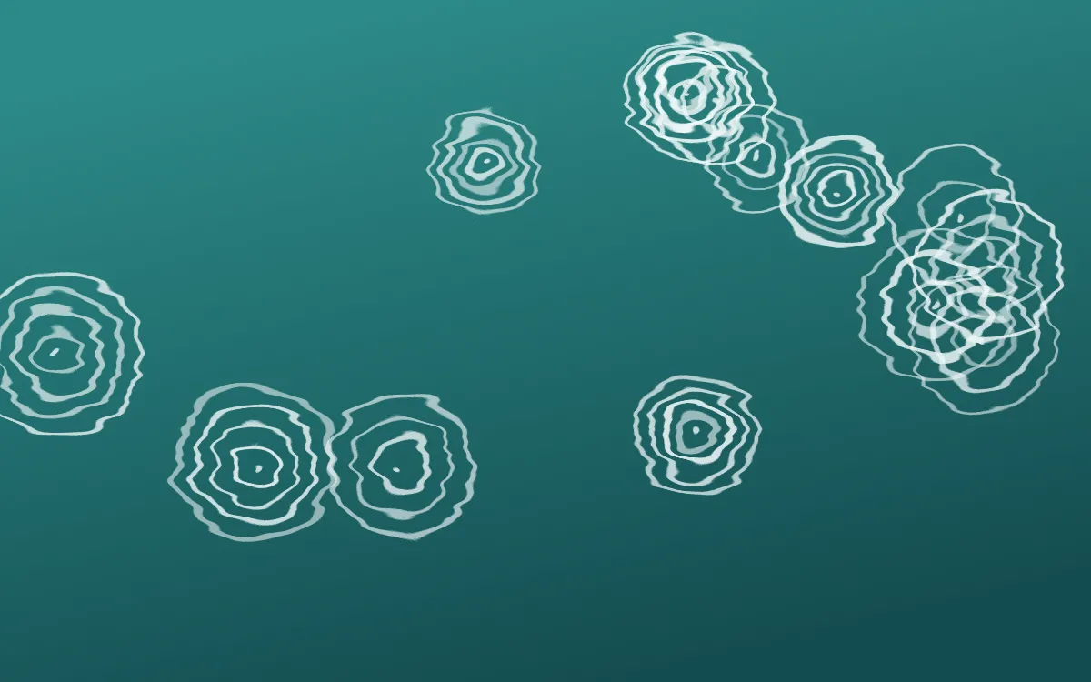 Miami Deco Shibori Rings — dark teal and white shibori background