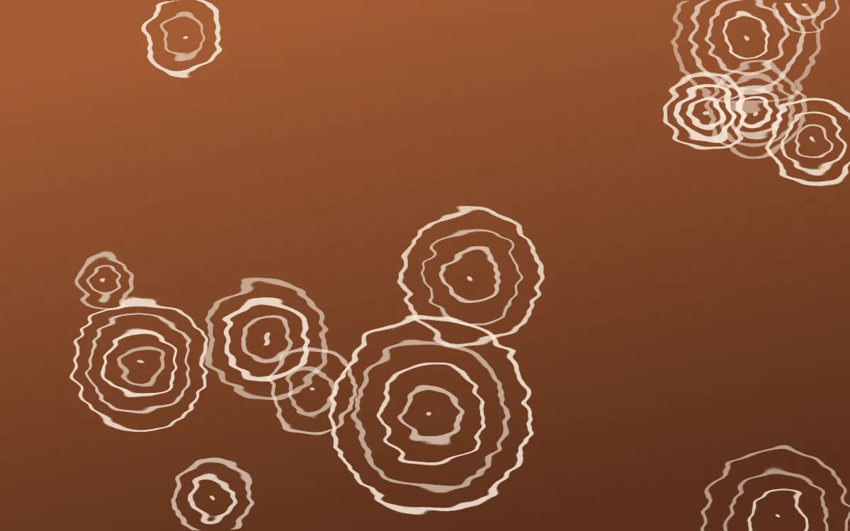 Sahara Dusk Shibori Rings — dark orange, brown and beige shibori background