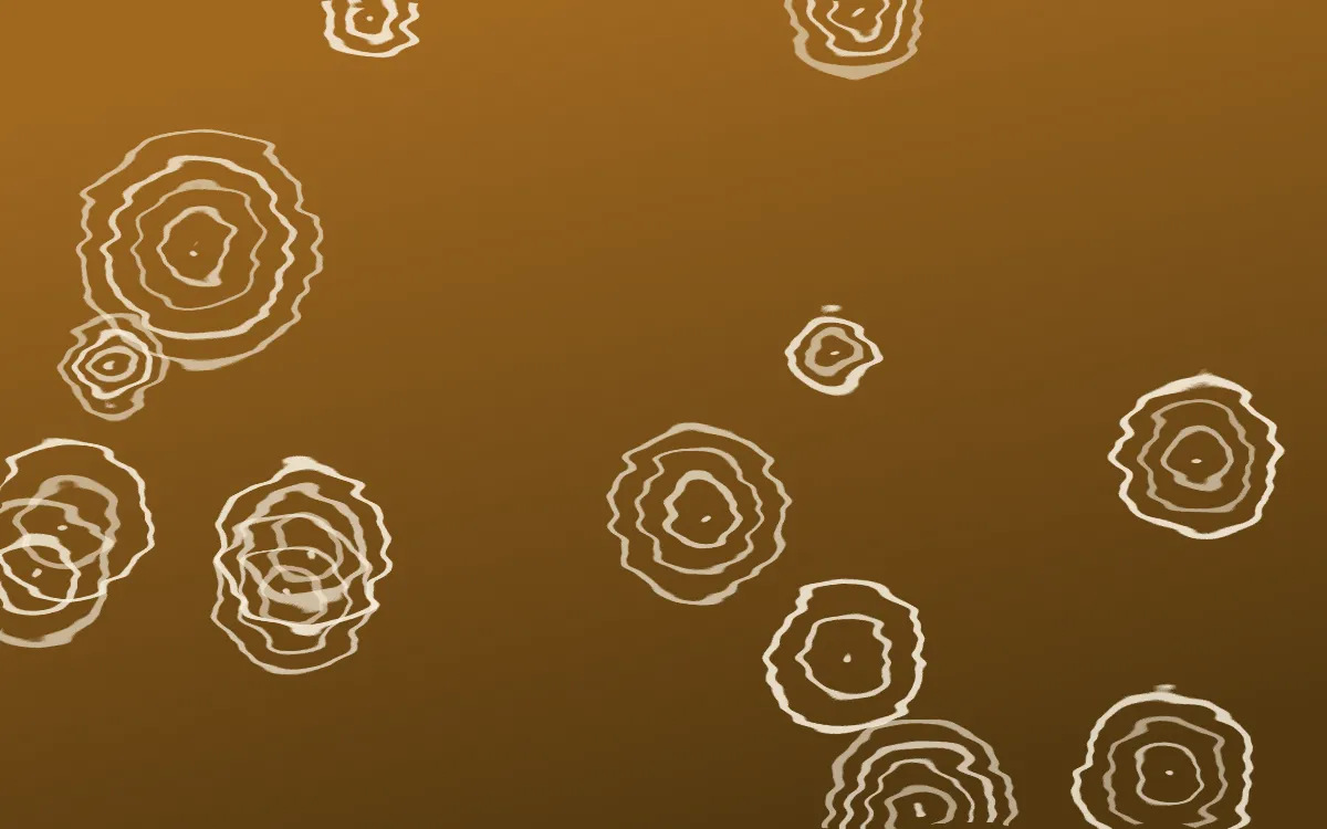Sevilla Ochre Shibori Rings — dark brown and beige shibori background