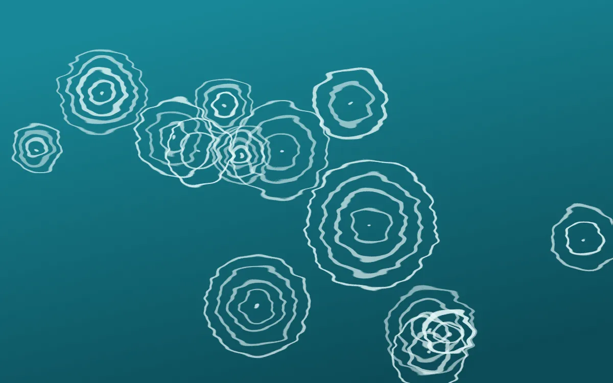 Tahiti Lagoon Shibori Rings — dark teal and white shibori background