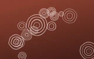Venetian Rosso Shibori Rings — dark brown, red and white shibori background