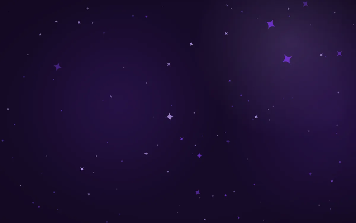 Grape Soda Glitterfall — dark black and purple sparkle background