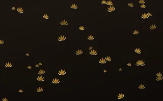 Golden Lotus III — dark gold, yellow and black spiritual background, variation III