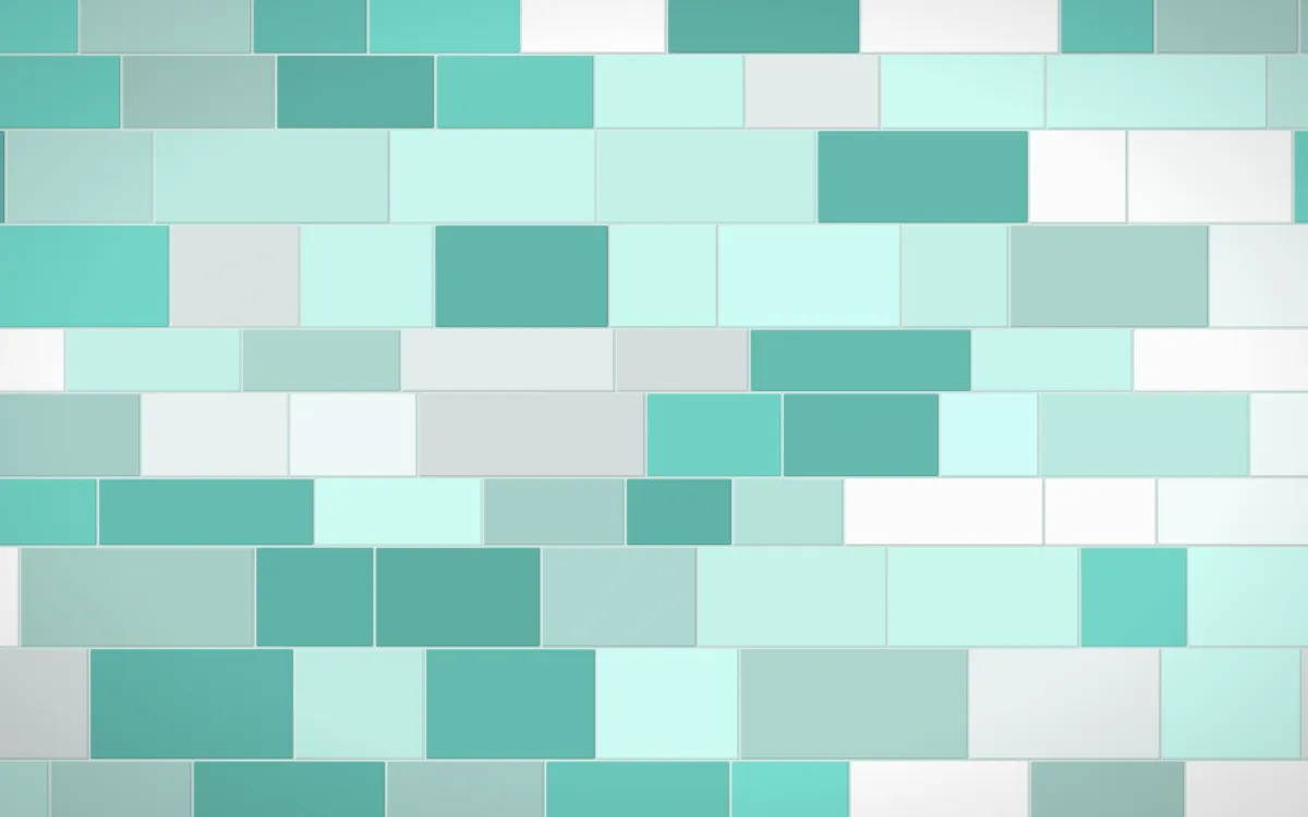 Miami Deco Stone Wall — light teal and white stone wall background