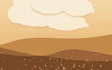 Autumn Patchwork — colourful beige, orange and brown storybook background