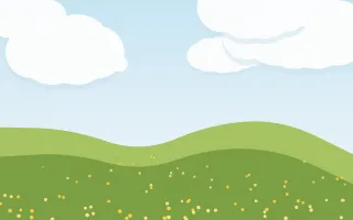 Buttercup Vale II — light blue and green storybook background, variation II