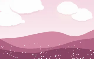 Cherry Hillside II — light pink storybook background, variation II