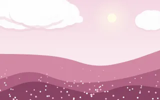 Cherry Hillside III — light pink storybook background, variation III