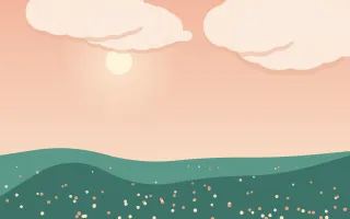 Coral Cove II — colourful orange and teal storybook background, variation II