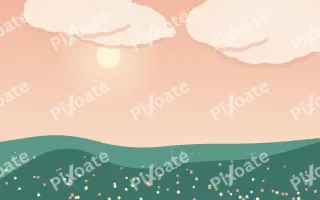 Coral Cove II — colourful orange and teal storybook background, variation II