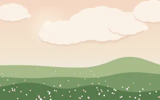Dawn Mist Meadow II — light beige and green storybook background, variation II
