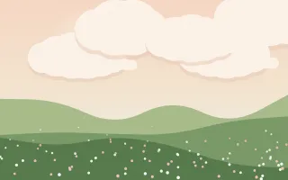 Dawn Mist Meadow III — light beige and green storybook background, variation III