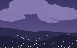 Dusk Lantern Field — dark blue storybook background