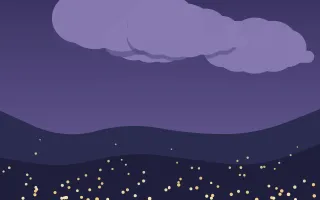 Dusk Lantern Field II — dark blue storybook background, variation II