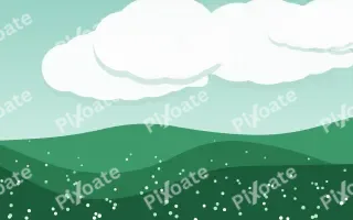Emerald Valley II — colourful teal and green storybook background, variation II