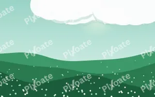 Emerald Valley III — colourful teal and green storybook background, variation III