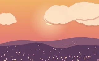 Golden Dusk Meadow II — colourful orange and pink storybook background, variation II