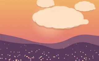 Golden Dusk Meadow III — colourful orange and pink storybook background, variation III