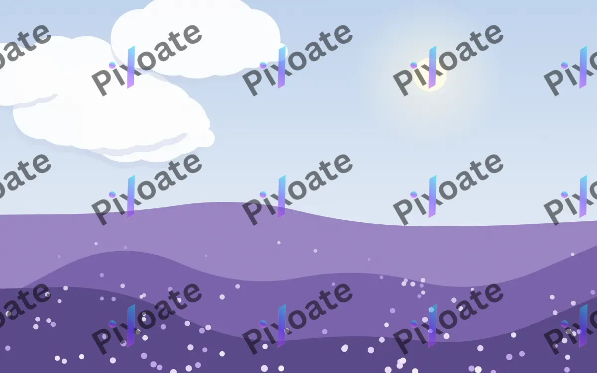 Lavender Fields — light blue and purple storybook background