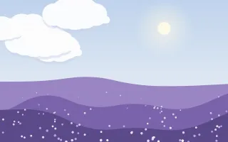 Lavender Fields — light blue and purple storybook background