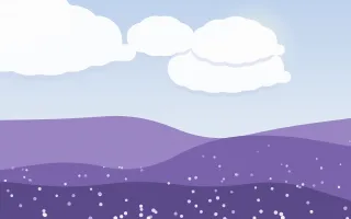 Lavender Fields III — light blue and purple storybook background, variation III