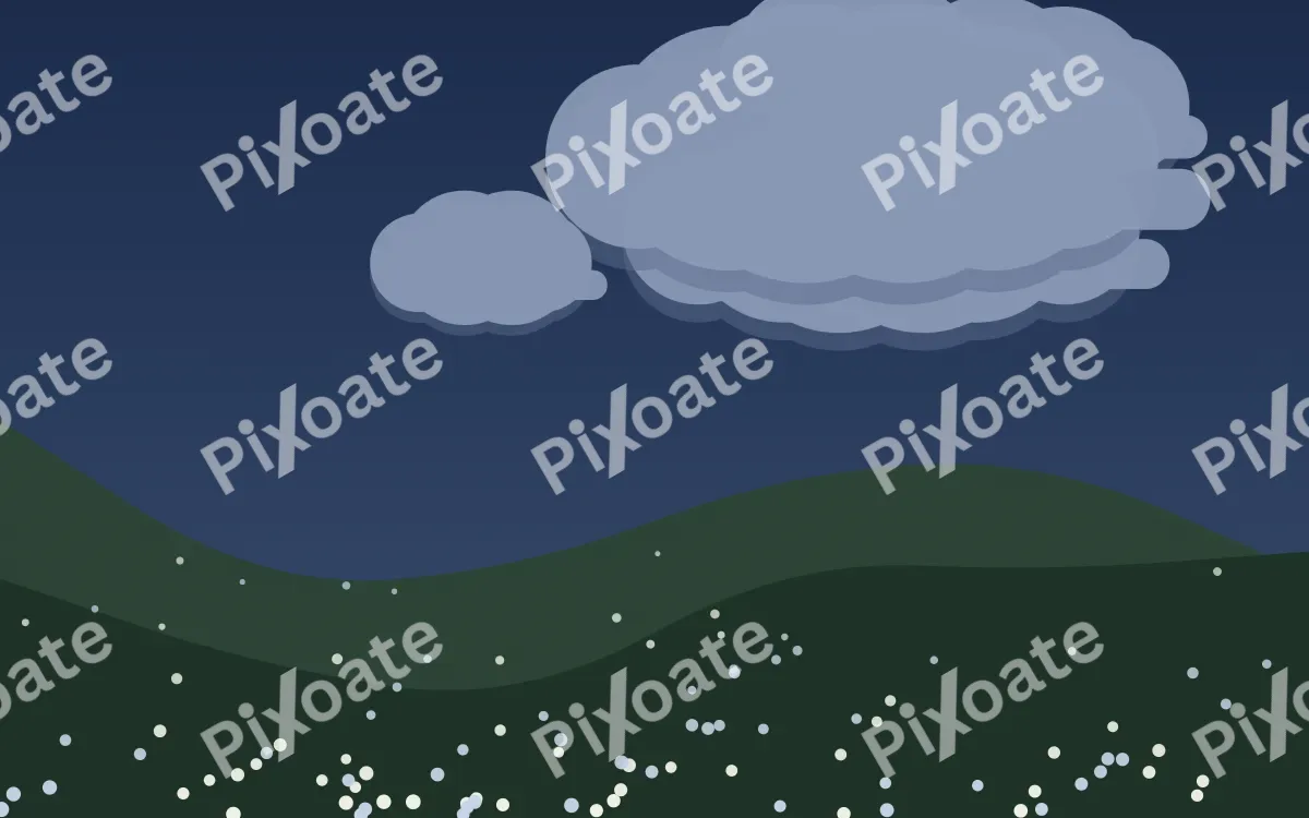 Moonlit Meadow — dark blue and green storybook background