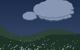 Moonlit Meadow — dark blue and green storybook background