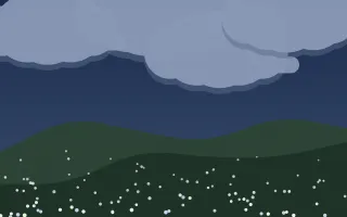 Moonlit Meadow III — dark blue and green storybook background, variation III