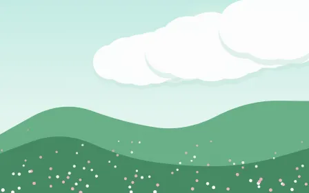 Peppermint Morning — light teal and green storybook background