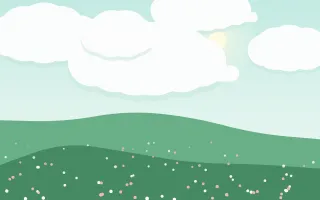 Peppermint Morning II — light teal and green storybook background, variation II