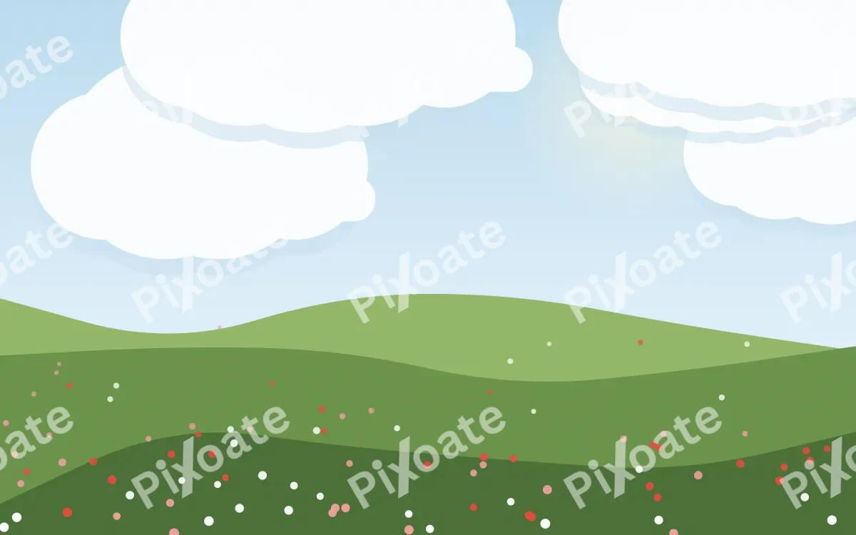 Poppy Ridge — colourful blue and green storybook background