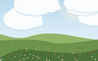 Poppy Ridge — colourful blue and green storybook background