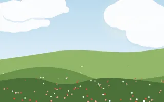 Poppy Ridge III — colourful blue and green storybook background, variation III