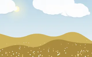Prairie Gold II — light blue and gold storybook background, variation II