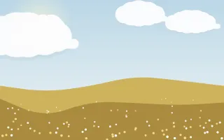 Prairie Gold III — light blue and gold storybook background, variation III