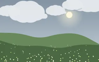 Storm Light Meadow — light blue and green storybook background