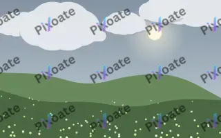 Storm Light Meadow — light blue and green storybook background