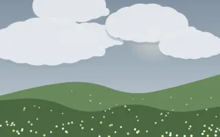 Storm Light Meadow III — light blue and green storybook background, variation III