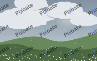 Storm Light Meadow III — light blue and green storybook background, variation III